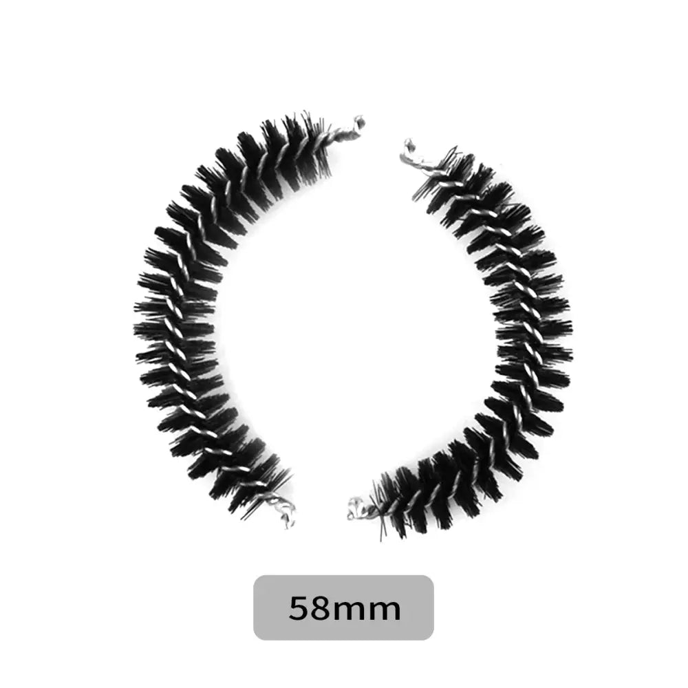 Black plastic coffee machine grinder brush with black bristles and silver metal ferrules 58mm diameter for decorbites coffee machine cleaning