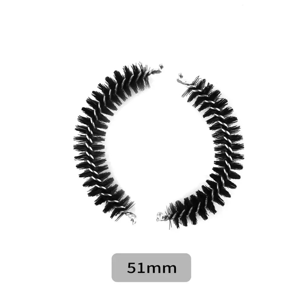 Black plastic coffee machine grinder brush with black bristles and metallic ferrule 51mm for decorbites coffee machine cleaning