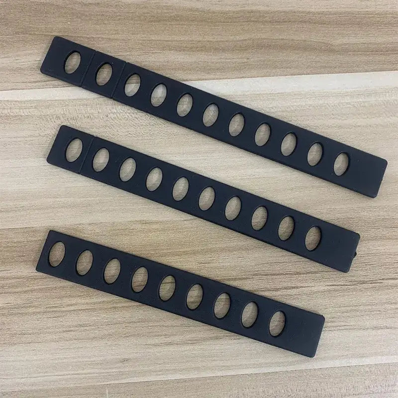 Black silicone knife blade protectors with oval cutouts for decorbites knife blade protectors set