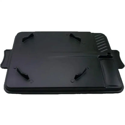 Black rectangular non stick korean grill pan with integrated side handles and textured grip for decorbites korean grill use