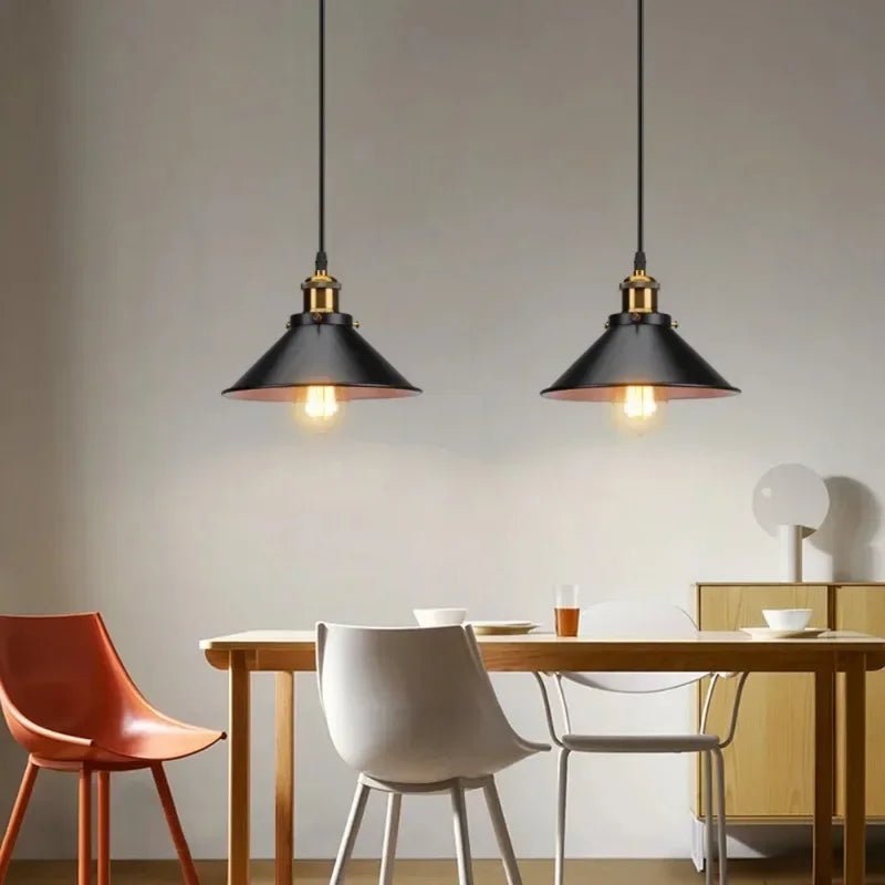 Black Vintage Metal Multi-Head Pendant Light - Decorbites