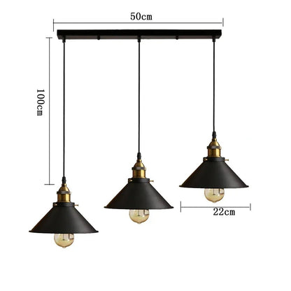 Black Vintage Metal Multi-Head Pendant Light - Decorbites
