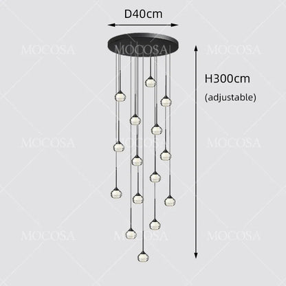 Black Water Drop Acrylic LED Pendant Light - Decorbites