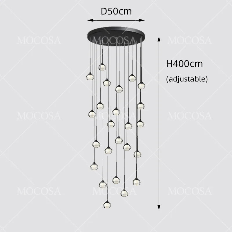 Black Water Drop Acrylic LED Pendant Light - Decorbites