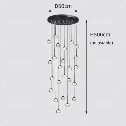 Black Water Drop Acrylic LED Pendant Light - Decorbites