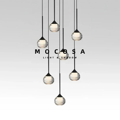 Black Water Drop Acrylic LED Pendant Light - Decorbites