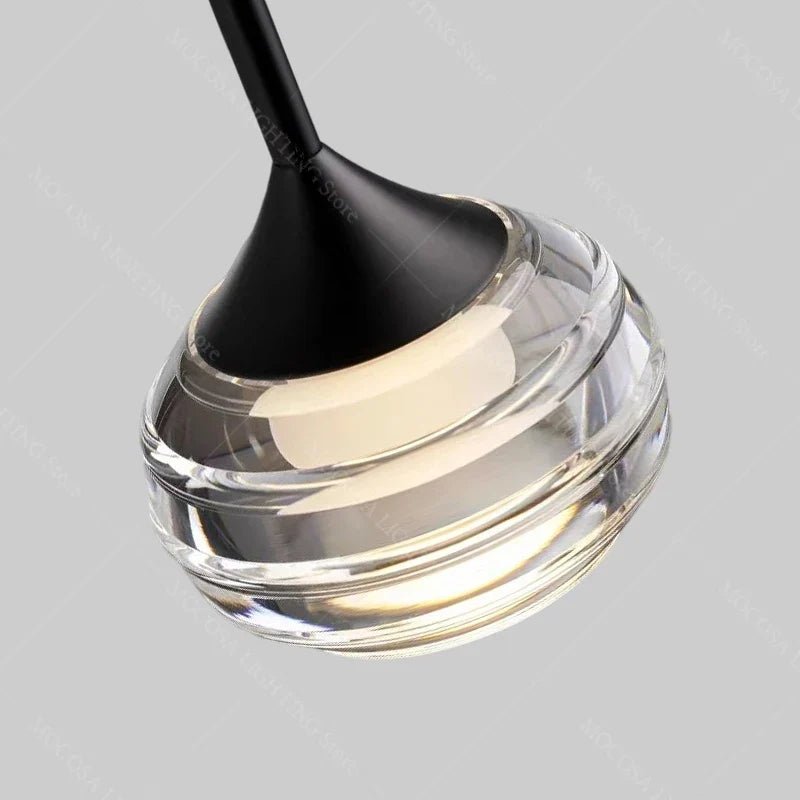 Black Water Drop Acrylic LED Pendant Light - Decorbites