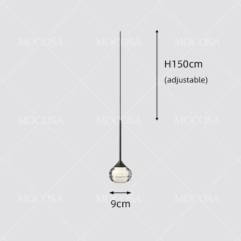 Black Water Drop Acrylic LED Pendant Light - Decorbites