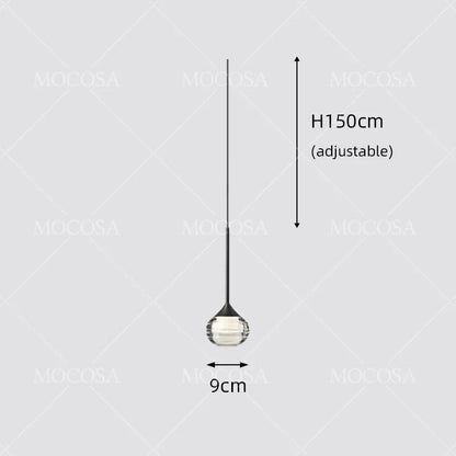 Black Water Drop Acrylic LED Pendant Light - Decorbites
