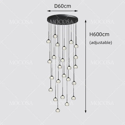 Black Water Drop Acrylic LED Pendant Light - Decorbites