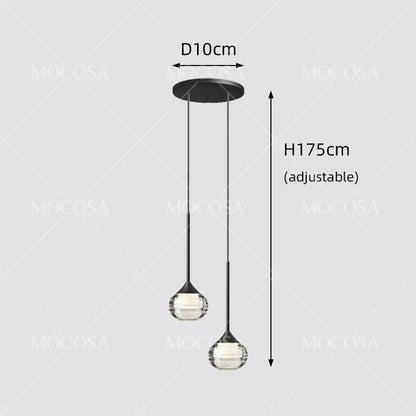 Black Water Drop Acrylic LED Pendant Light - Decorbites