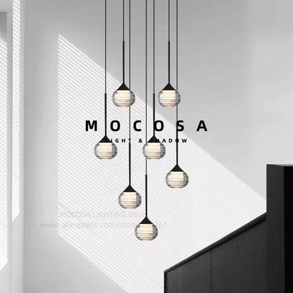 Black Water Drop Acrylic LED Pendant Light - Decorbites