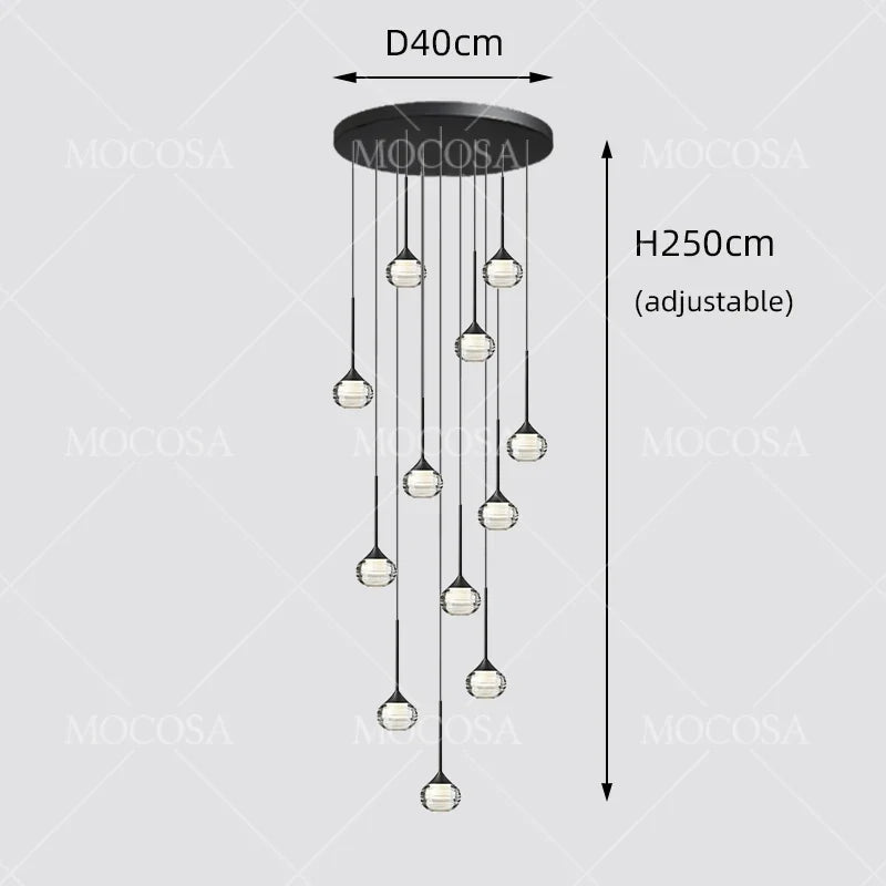 Black Water Drop Acrylic LED Pendant Light - Decorbites