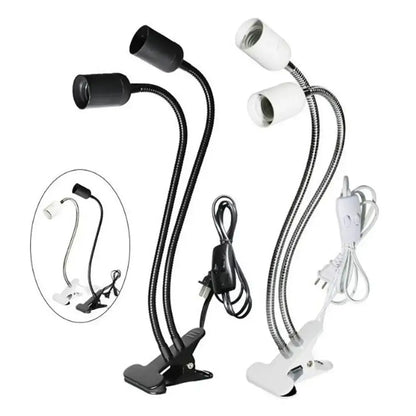 Black and white flexible gooseneck desk light with clip on base ideal for decorbites clip bed headboard lighting