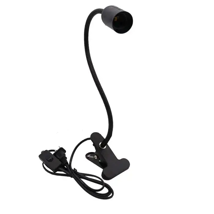 Black flexible gooseneck desk light with decorbites clip and adjustable head for bed headboard lighting