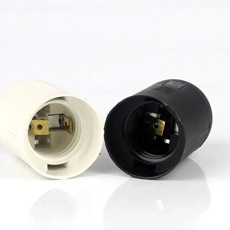Black and white plastic lamp holder sockets with brass contacts for living room luminaire use