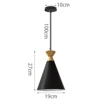 Black Wood Industrial Pendant Light - Decorbites