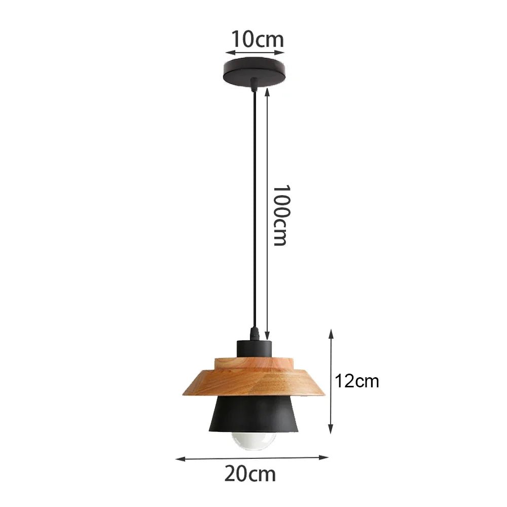 Black Wood Industrial Pendant Light - Decorbites