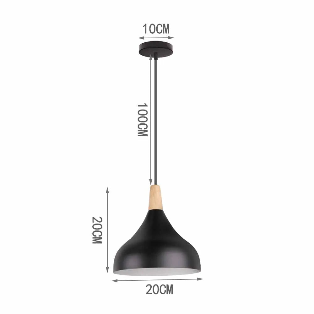 Black Wood Industrial Pendant Light - Decorbites