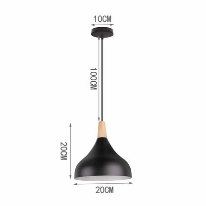 Black Wood Industrial Pendant Light - Decorbites