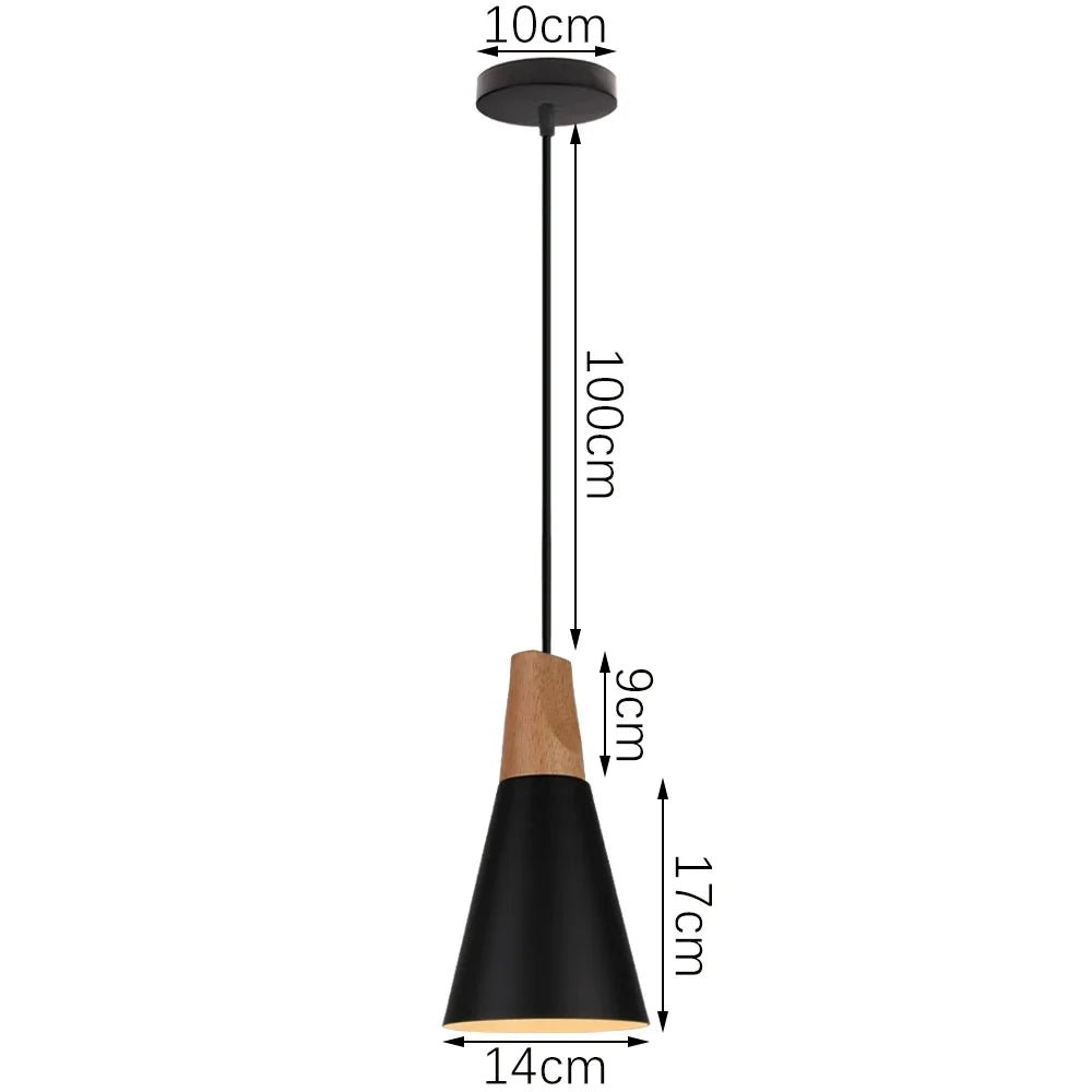Black Wood Industrial Pendant Light - Decorbites