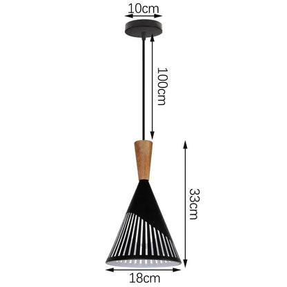 Black Wood Industrial Pendant Light - Decorbites