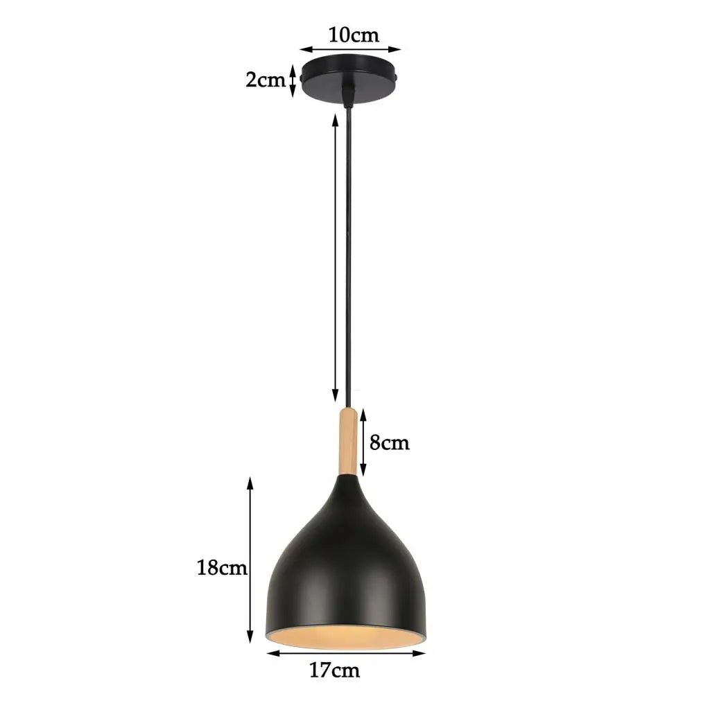 Black Wood Industrial Pendant Light - Decorbites
