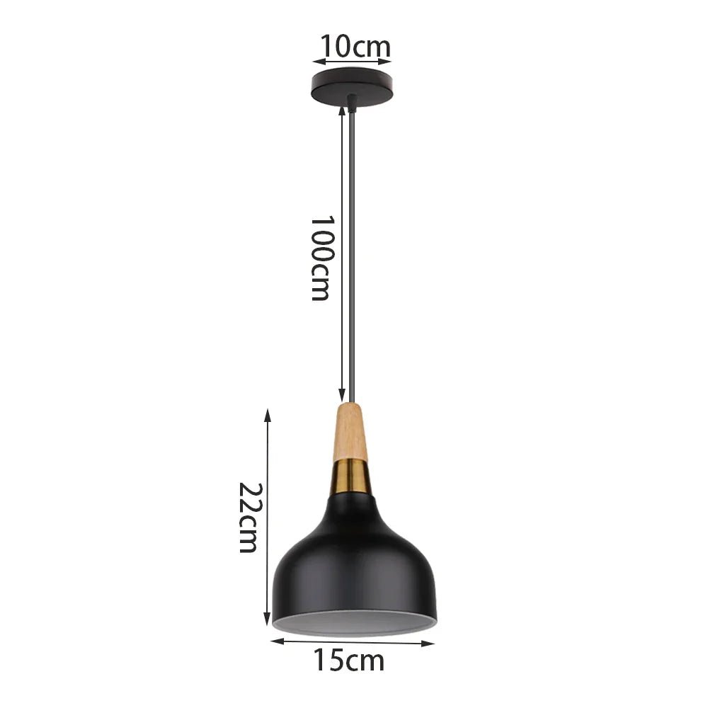 Black Wood Industrial Pendant Light - Decorbites