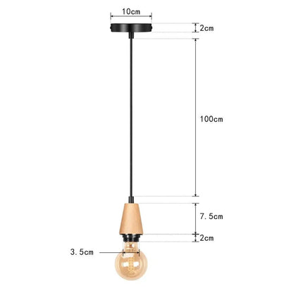 Black Wood Industrial Pendant Light - Decorbites