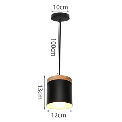 Black Wood Industrial Pendant Light - Decorbites