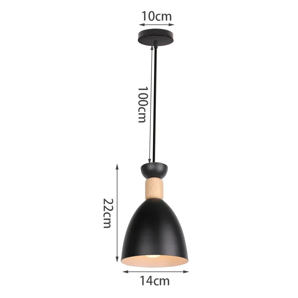 Black Wood Industrial Pendant Light - Decorbites