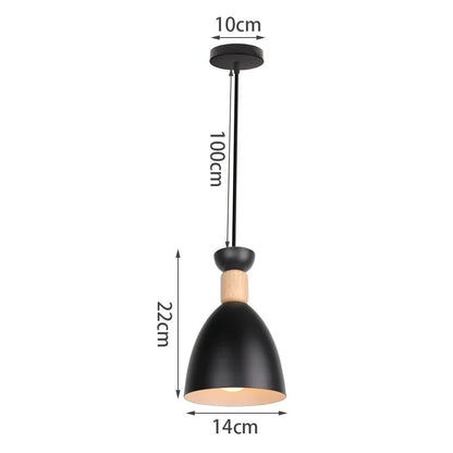 Black Wood Industrial Pendant Light - Decorbites