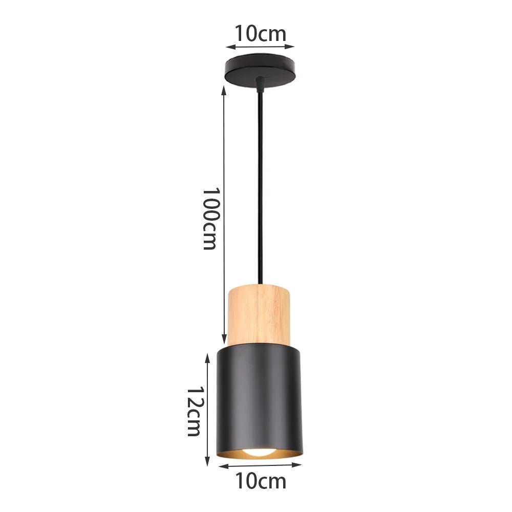 Black Wood Industrial Pendant Light - Decorbites