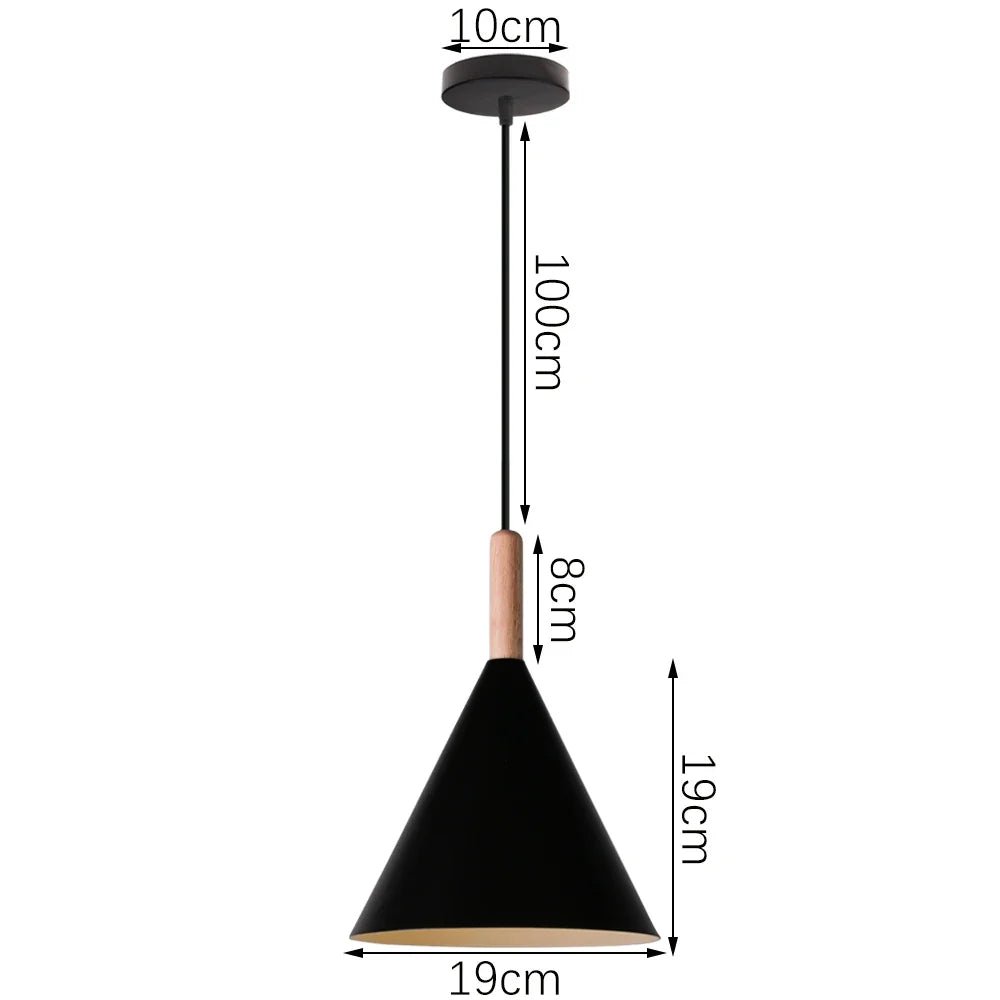 Black Wood Industrial Pendant Light - Decorbites