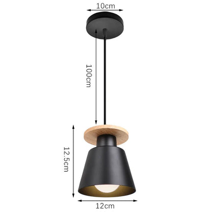 Black Wood Industrial Pendant Light - Decorbites