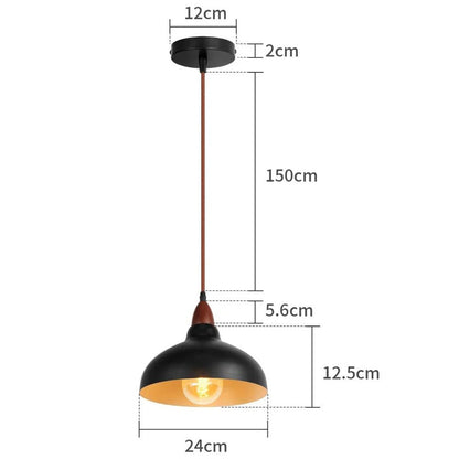 Black Wood Industrial Pendant Light - Decorbites
