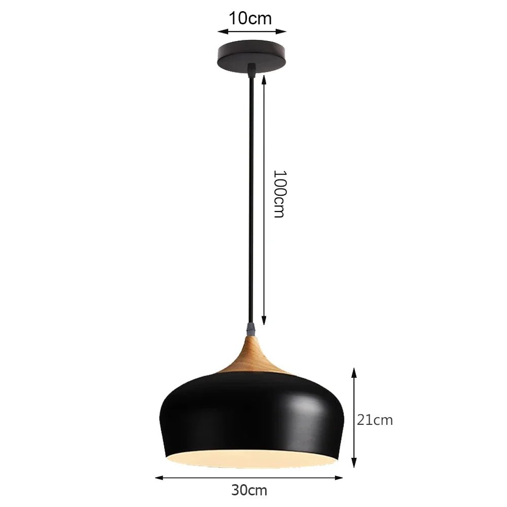 Black Wood Industrial Pendant Light - Decorbites