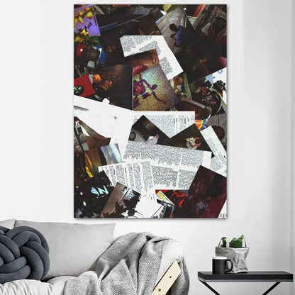 DecorBites blonde ocean poster prints feature vibrant collage-style black-and-white and color photos for home decor