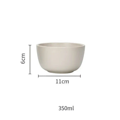 A minimalist off-white decorbites ceramic morandi bowl with smooth shape 11cm diameter and 6cm tall for dining room use