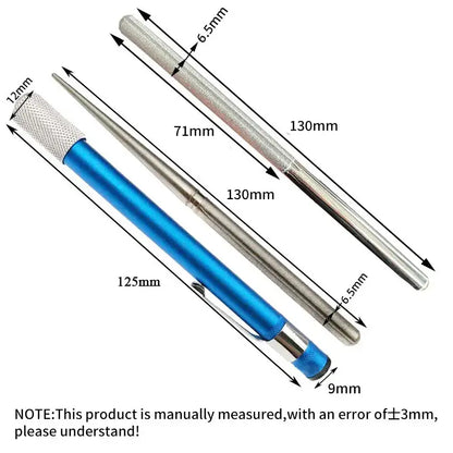 Blue and silver aluminum decorbites knife sharpener with textured grip handle for precise kitchen sharpening
