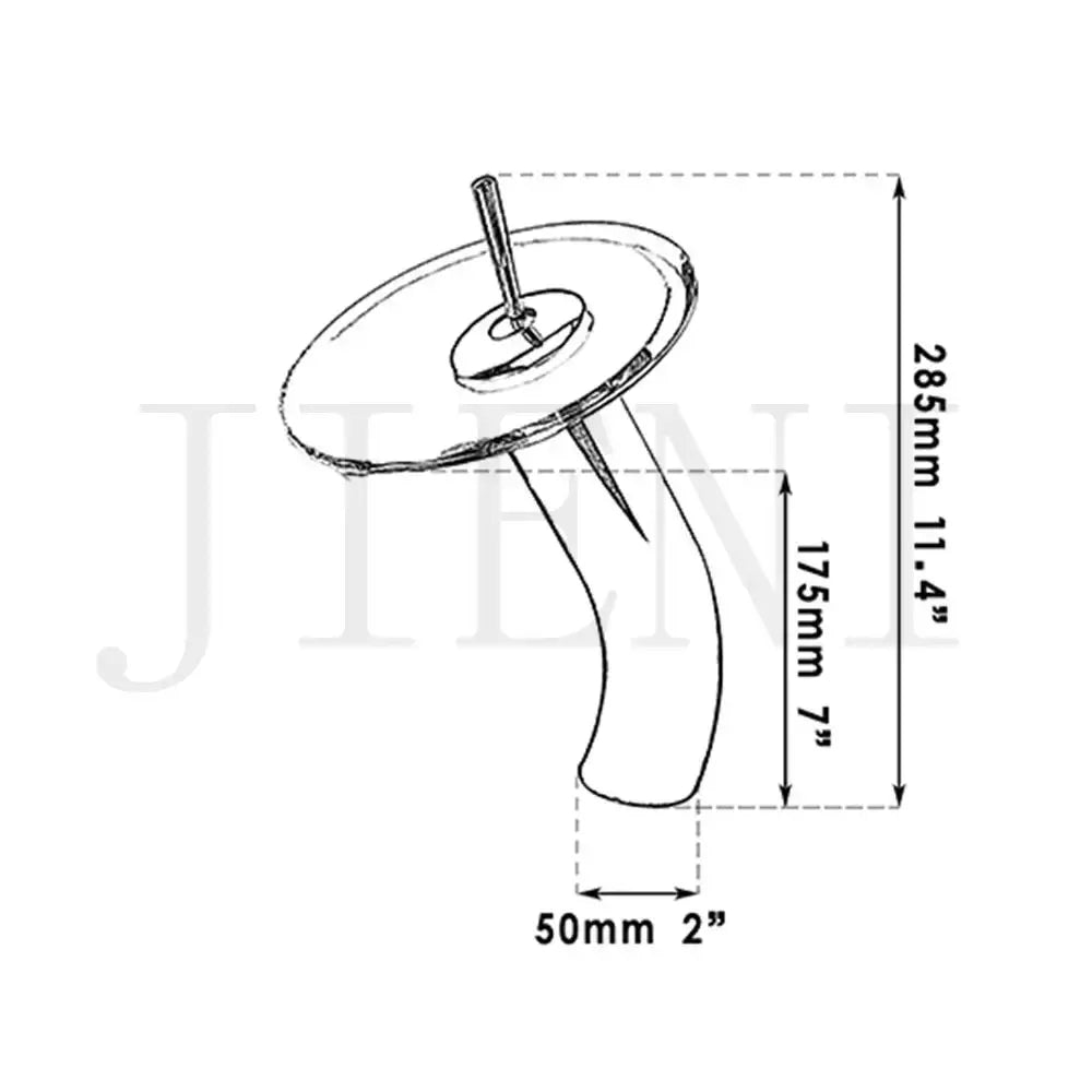 Modern decorbites glass bathroom sink with blue glass basin and chrome rocker handle faucet for contemporary decor