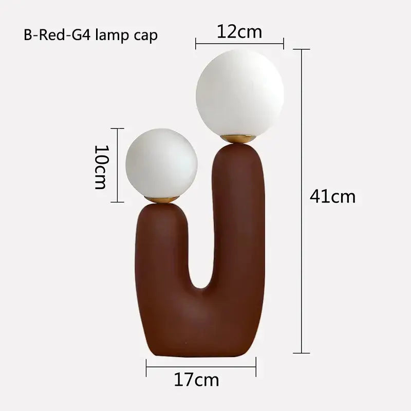 Brown ceramic table lamp base with two white spherical glass shades decorbites glass ball led for bedroom decor