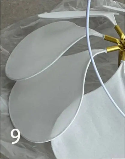 Bohemia linen e27 cream flower pendant light with white plastic fan blades gold hub and white wire support for bedroom decor