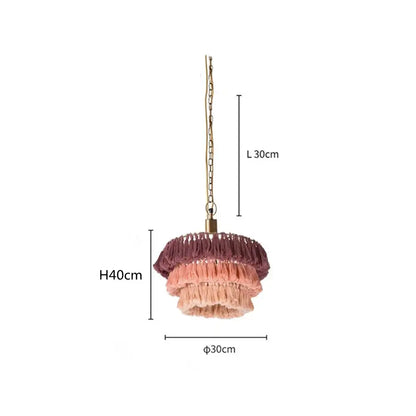 Bohemian vintage fela pink tassel pendant light with cascading fringes in mauve and blush pink for bedroom decorbites decor