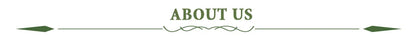 Green decorative banner with about us text flanked by arrow embellishments for bonsai plant pot flowerpots para plantas