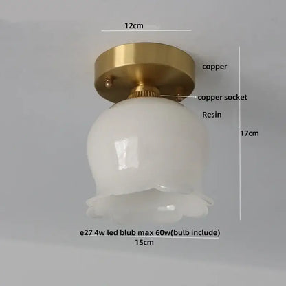 A white resin fluted lampshade with a brass copper base in a brass red butterfly glass led ceiling light decorbites butterfly glass design