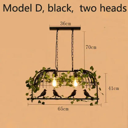 Bronze birdcage pendant lights with black metal cage, ivy vines, and four perched birds decorbites birdcage pendant lights for dining room decor