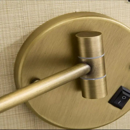 Bronze brass wall mounted vanity light with brass finish, cylindrical arm, toggle switch for decorbites bronze brass decor