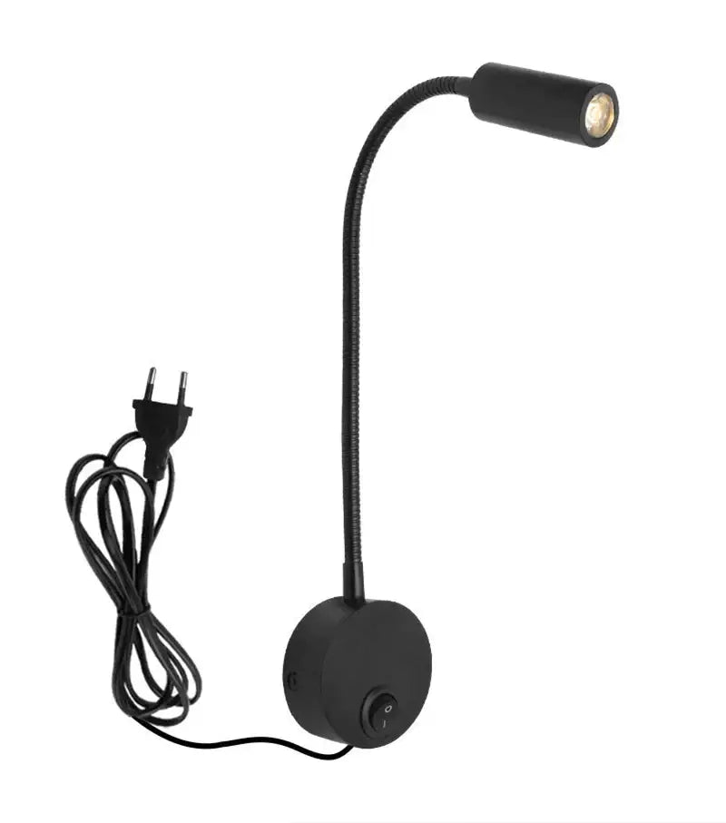 Black flexible gooseneck desk lamp with cylindrical head and circular base for decorbites bronze gooseneck led wall lamp