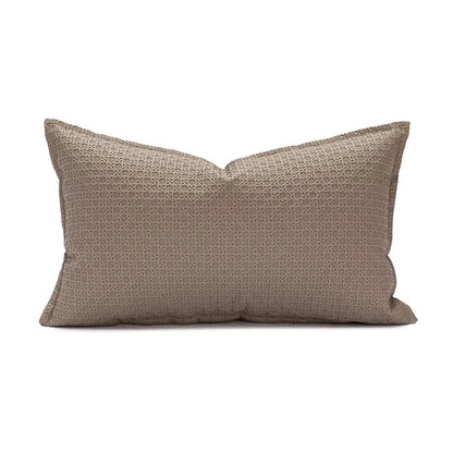 Beige rectangular cushion cover 45x45cm with subtle geometric woven pattern decorbites brown beige living room decor